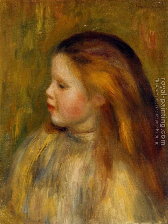 Pierre Auguste Renoir : Head of a Little Girl in Profile